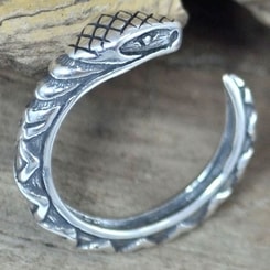 SERPENT, snake, silver ring Ag 925