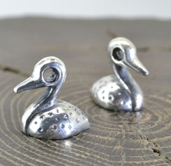 CELTIC DUCK, France, silver pendant