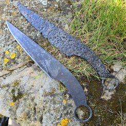 COUTEAU CELTIQUE OPPIDUM, réplique exacte du couteau de Bohème, noir
