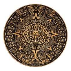 Aztec calendar, wooden wall picture 32cm