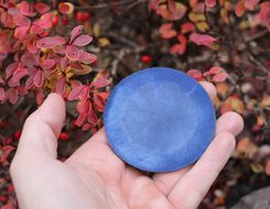 SCOTTISH THISTLE Leather Hair Clip blue