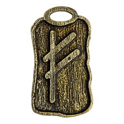 FEHU - Futhark, zinc pendant antique brass