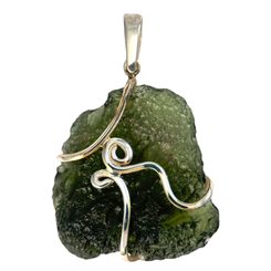 OBERUS, silver pendant with Czech Moldavite Ag 925