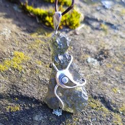 LYRA Pendentif à Moldavite Tchèque en argent