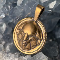 Svantovít, Slavic God, keychain, zinc, old brass