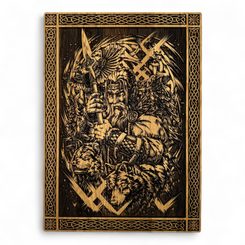 Odin, wall decoration, wood 32x46cm