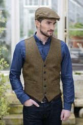 Men's Tweed vest, brown, Ireland