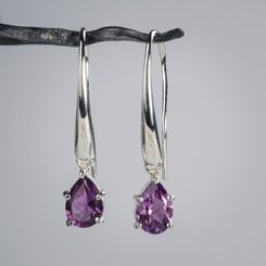 SINOPE earrings, silver and amethyst