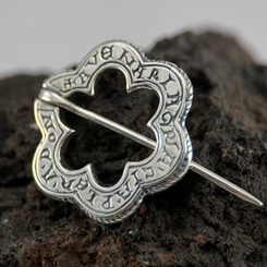 Mittelalter BROSCHE, Jahr 1300, Frankreich oder England, Silber 925/1000