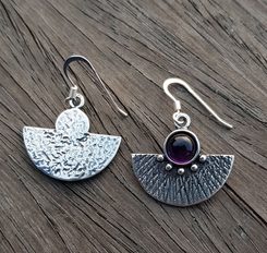 PRAGA, medieval pendant, amethyst and moonstone , silver 925/1000