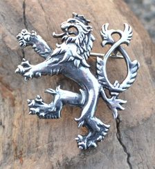 CZECH LION, silver brooch, Ag 925