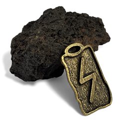 NAUTHIZ Rune Pendant Zinc ant. brass
