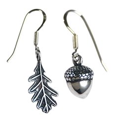 OAK LEAF and ACORN, earrings silver 925/1000