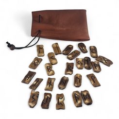 FUTHARK, runes of the horn, leather pouch