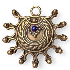 DEVANA, Slavic sun amulet, bronze lapis