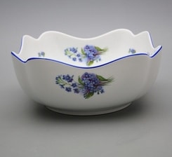 SALAD BOWL, forget-me-not, Czech Porcelain