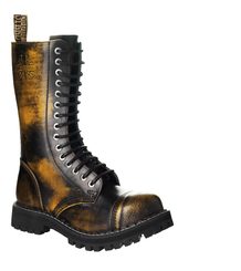 Leather boots STEEL yellow 15-eyelet-shoes