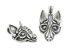 VIKING WOLF HEAD, silver pendant by Wulflund, Ag 925