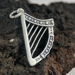 Erin go Bragh - Irish harp, silver pendant, Ag 925