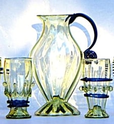 FLORENCE BLUE, historical glass set