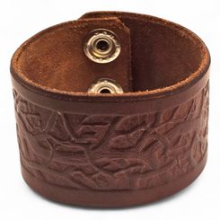 Roots, leather wristlet, brown
