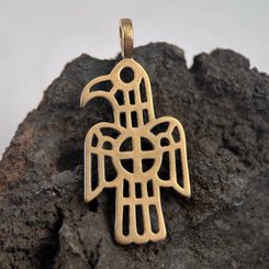 Gotischer Adler, Anhänger aus Bronze