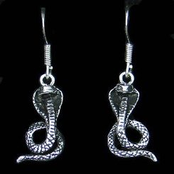 COBRA - silver snake earrings Ag 925