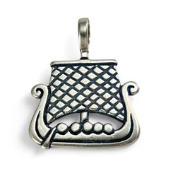 VIKING SHIP, silver pendant
