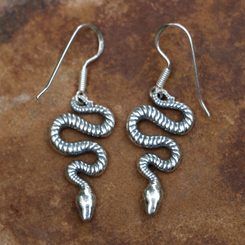 SNAKE, silver earrings Ag 925