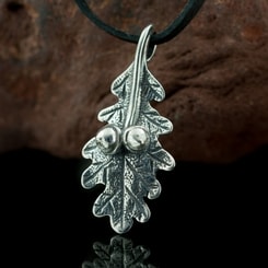 FEUILLE DE CHÊNE, pendentif en argent sterling