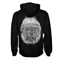 S.P.Q.R. Roman Sweatshirt Naav Reißverschluss s/w