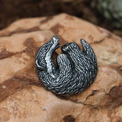 BADGER, pendant, zinc