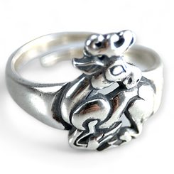 SCYTHIAN DEER, adjustable ring, silver 925/1000