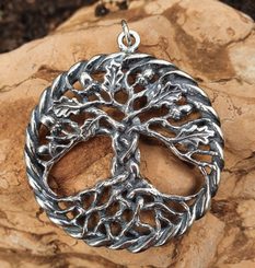 Chêne sacré arbre de vie pendentif argent