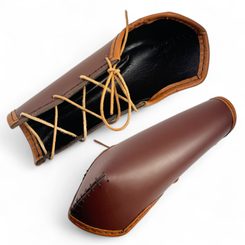 LEATHER BRACER WITH ELBOW PROTECTION, thick leather