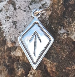 TIWAZ, Rune, pendant, silver