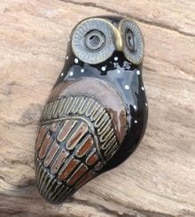 ANCIENT WISDOM OWL, costume brooch