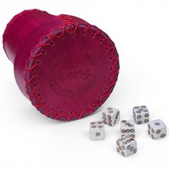 Cup and dice set 6x, SPQR red