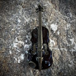 VIOLIN, costume brooch