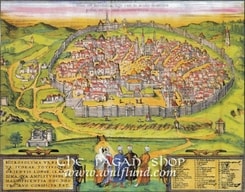 JERUSALEM, historical map, replica