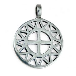 SUN and CROSS, silver pendant