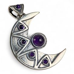 LUNA Pendant, amethyst, sterling silver