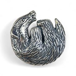 BADGER, pendant, sterling silver