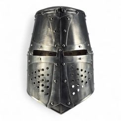 Casque médiéval en aluminium - pour le tournage de films