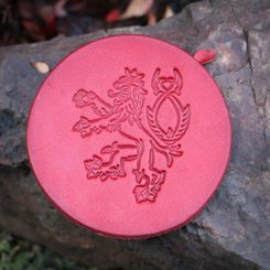 LION - leather coaster