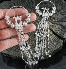 PRINCESS OF Stara Kourim, Slavic earrings, silver, replica