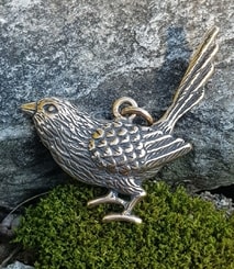 Great Tit Bird, bronze pendant