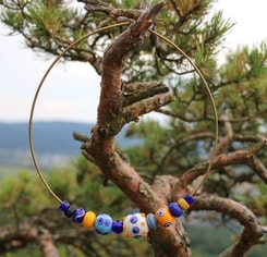 Celtic Necklace, Borotice, glass beads, replica