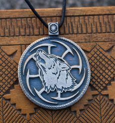 WOLF KOLOVRAT, Slavic Pendant, tin alloy