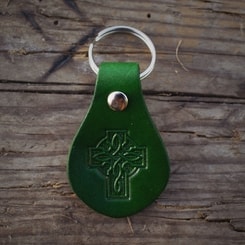 Keychain - Celtic Cross, leather